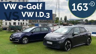 VW ID.3 versus VW e-Golf - Der direkte Vergleich mit erstaunlichen Ergebnissen | 163 Grad