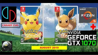 Pokemon Let's go! Pikachu Eevee | Yuzu Emulator | Canary 2545 | Ryzen 1600X | GTX1070 | AUGUST 2019