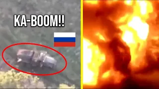 Russian Full-ammo MLRS meets Ukrainian FPV Kamikaze Drone... [Ukraine War Footage Compilation]