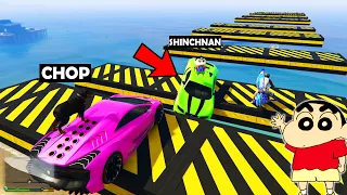 SHINCHAN & CHOP TROLL FRANKLIN ON RAMP GAP CHALLENGE GTA 5