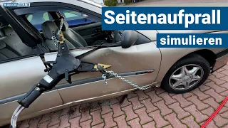 Auto zerstören für Feuerwehrübung - Seitenaufprall simulieren