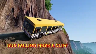 A bus on a dangerous narrow road and disgruntled passengers-BeamNG Drive