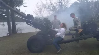 Chris fires a 105mm howitzer