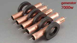 I make 220v free energy generator with copper wire use copper pipe and magnet