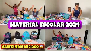 MATERIAL ESCOLAR 2024 - AS CRIANÇAS AMOU 🥰 GASTEI MAIS DE 2.000 REIAS EM MATERIAL ESCOLAR.