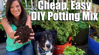 How to Make DIY Easy, Cheap Organic Potting Soil with 4 Ingredients/ Container Garden Series #2