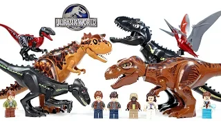 Jurassic World Fallen Kingdom Indoraptor T-Rex Carnotaurus & Hybrids Unofficial LEGO Set