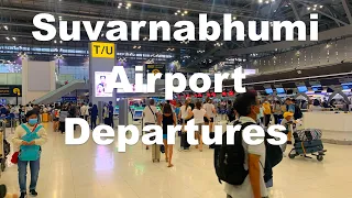 (4K)Walk Around suvarnabhumi airport departures | Bangkok,Thailand.