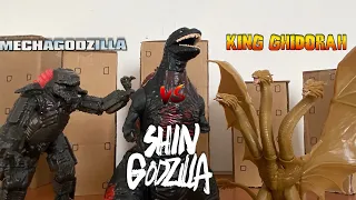Shin Godzilla vs Mechagodzilla and King Ghidorah | Stop Motion