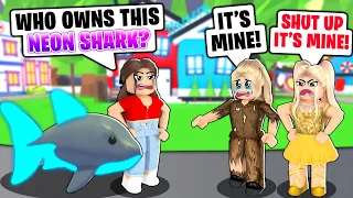 We Found A *LOST* NEON SHARK! RICH Girl FOUGHT Her POOR Sister For It! (Roblox Adopt Me)