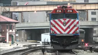 Metra Evening Rush at North Canal St, Chicago, plus Amtrak, 02.03.12