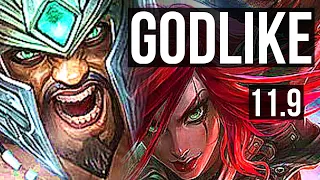 TRYNDAMERE vs KATARINA (MID) | 11/1/6, Rank 6 Trynda, 6 solo kills, Godlike | BR Grandmaster | v11.9