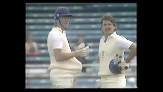 ENGLAND v WEST INDIES 4th TEST MATCH DAY 4 OLD TRAFFORD JULY 30 1984 ALLAN LAMB PAUL TERRY GARNER