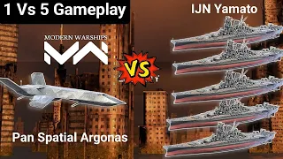 Modern Warships Argonas Vs Yamato - Part 2 Battle In Lost City Map