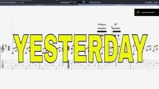 The Beatles - Yesterday, Fingerstyle guitar (INTERACTIVE GUITAR TABS)