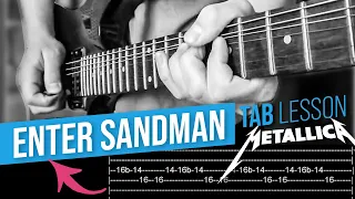 ENTER SANDMAN Guitar Solo Lesson - METALLICA (with Tabs)