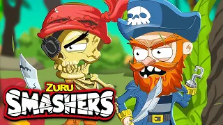 SMASHERS! T-Rex Walks The Plank + More Kids Cartoons! | Zuru | Smashers World | Animated Stories