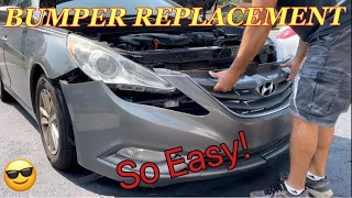 HYUNDAI SONATA BUMPER REPLACEMENT - How to Replace the Front Bumper on a Hyundai Sonata. Easy Job!