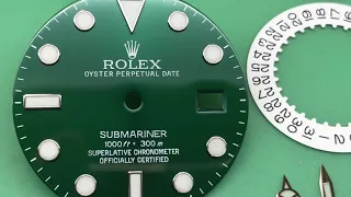 Full service Rolex Submariner with green dial