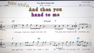 You don`t know me/Ray Charles*💋노래방 반주*기타 코드 악보*가라오케💖Karaoke*Sheet Music*Chord*MR