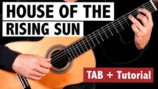 House Of The Rising Sun - FINGERSTYLE Guitar Tutorial + TAB