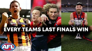 EVERY AFL TEAMS LAST FINALS WIN