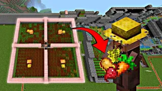 Minecraft villager auto crop farm - wheat,carrots, beetroot, potatoes | Minecraft gameplay