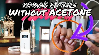 HOW TO REMOVE POLYGEL NAILS WITHOUT ACETONE •☆• Jade Rechargeable Nail Drill •☆• PROMO CODE NBN12 💰🤑