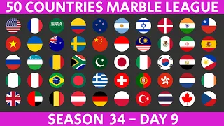50 Countries Marble Race League Season 34 Day 9/10 Marble Race in Algodoo