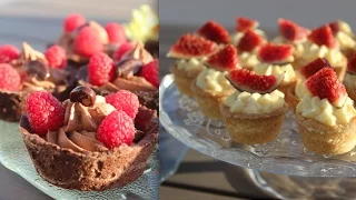 Tartelettes mit Schokocreme, weiße Schokoladen-Orangencreme, Kaffeecreme / Sallys Welt