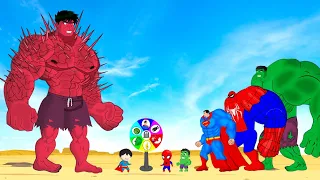 Rescue HULK Family & SPIDERMAN, SUPERMAN vs RED HULK MONSTER : Who Is The King Of Super Heroes?