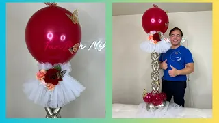 Easy to make Balloon centerpiece (Centro de mesa con globos fácil de hacer.)