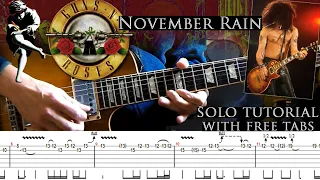 Guns N' Roses - November Rain 1st guitar solo lesson (with tablatures and backing tracks)