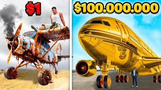 AVIÓN de 1$ VS AVIÓN de 100.000.000$ en GTA 5