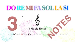 3 Notes, New Color Note: MI - Read Music Notes in Treble Clef (DO RE MI FA SOL LA SI)