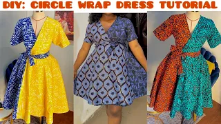 How to Cut and Sew a Wrap Dress / Wrap flare Gown Tutorial