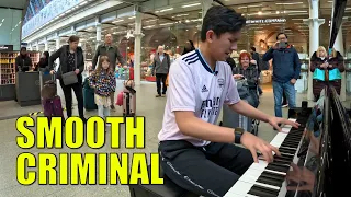 When I Play Michael Jackson Smooth Criminal on BROKEN PIANO in Public | Cole Lam