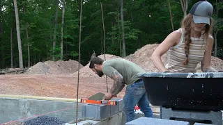 Laying Block- This Is What Nightmares are Made Of  | A-Frame Cabin Addition