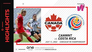 HIGHLIGHTS: CanWNT vs. Costa Rica CONCACAF W Championship (July 11th, 2022)