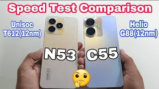 Realme Narzo N53 vs Realme C55 Speed Test (4GB RAM)