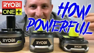 Ryobi One+ Battery Power Test : 18v - 1.5Ah 4Ah 6Ah