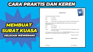 Membuat Surat Kuasa di Word Delegasi Wewenang