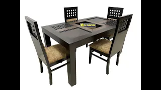 Glass Top Dining Table 4 Seater