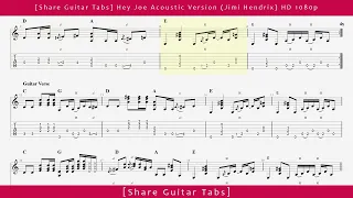 [Share Guitar Tabs] Hey Joe Acoustic Version (Jimi Hendrix) HD 1080p