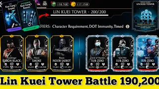 Lin Kuei Tower Boss Battle 200 & 190 Fight + Rewards ( Subzero Brutality set ) MK Mobile