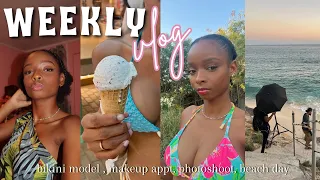 WEEKLY VLOG | BTS of a bikini photoshoot, back into my modeling bag ? Beach Day, running errands