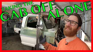 How to remove a truck cab by yourself. Moving along on the '69 f100 project.