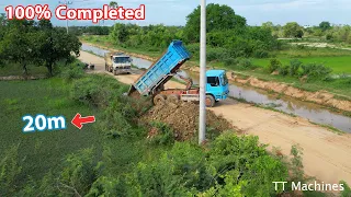 Full Videos 100% Completed Successfully !! Just Starting Project Filling Land By Trucks & D53P Dozer