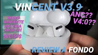 VINCENT V3.9 AIRPODS PRO!!..50€..MEJOR SONIDO, MAS  BATERIA, MODO AMBIENTE..Y SENSOR ÓPTICO!!...ANC?