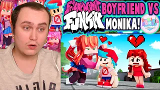 BOYFRIEND vs MONIKA!? Friday Night Funkin' and Doki Doki - Animation | Reaction